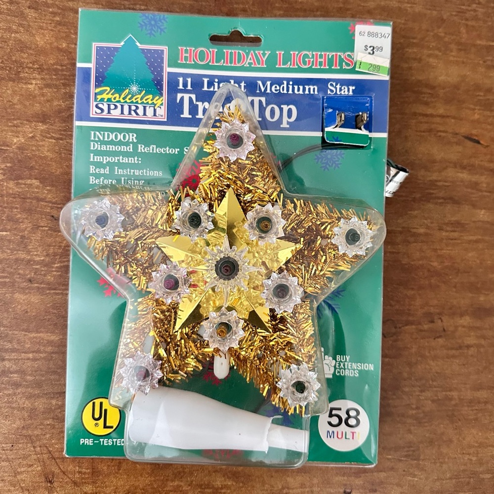 VTG 1994 Holiday Spirit 11 Light Star Tree Topper Christmas (READ DESCRIPTION)